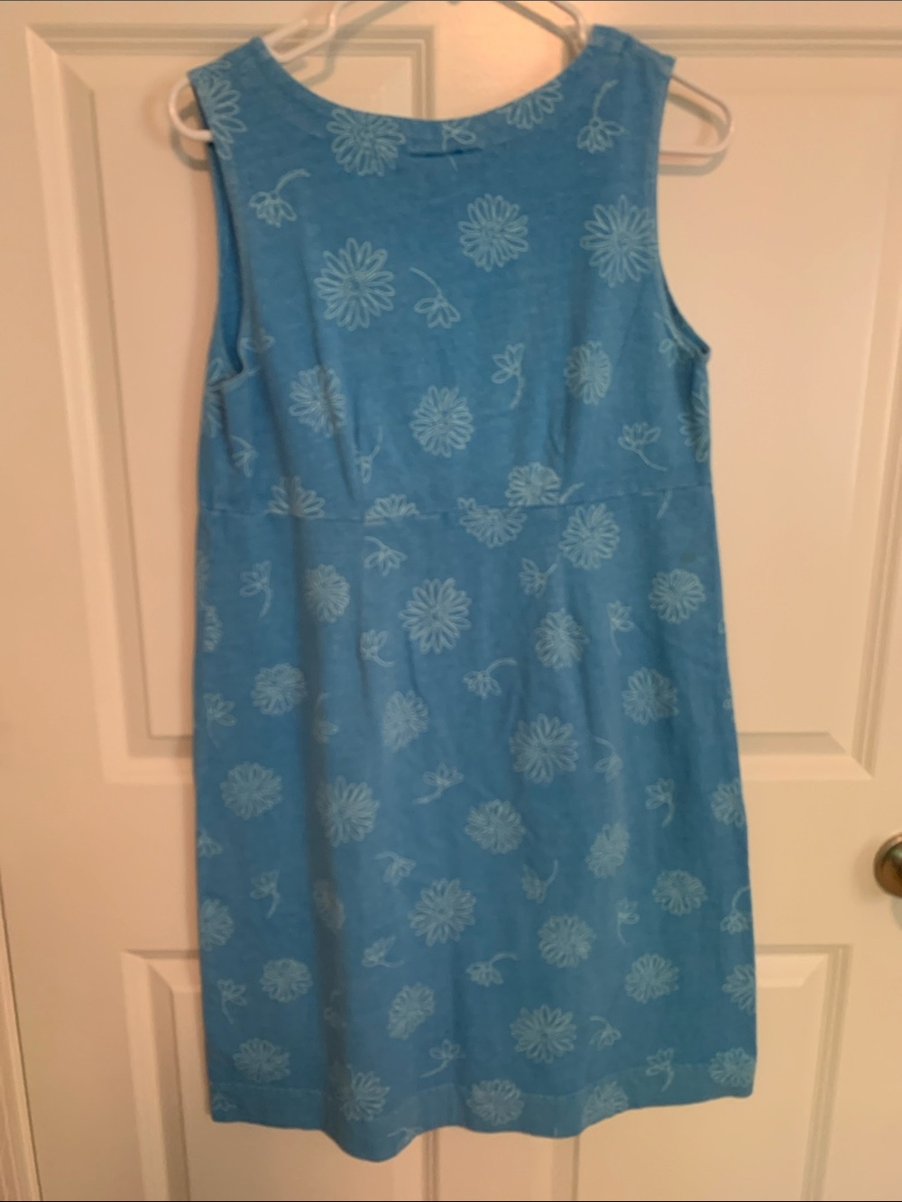 Fresh Produce Sky Blue Floral V-Neck Midi Dress 100% Cotton - Picture 3 of 4